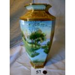 A large Noritake vase with hand painted