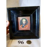 A signed framed miniature portrait (deta