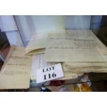 A collection of old indentures and deed