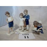 Three Danish Bing & Grondhal figurines o