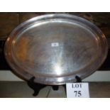 A large oval silver plated tray est: £20