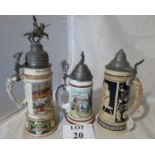 Three Bavarian steins est: £25-£45 (A3)