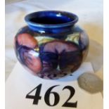 A Moorcroft squat vase Pansy pattern on