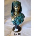 A bronze and verdis gris patinated figur