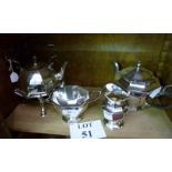 A four piece plated tea set including te