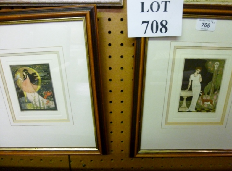 Two framed and glazed prints of ladies i