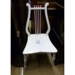 A pretty painted Lyre back chair est: £2