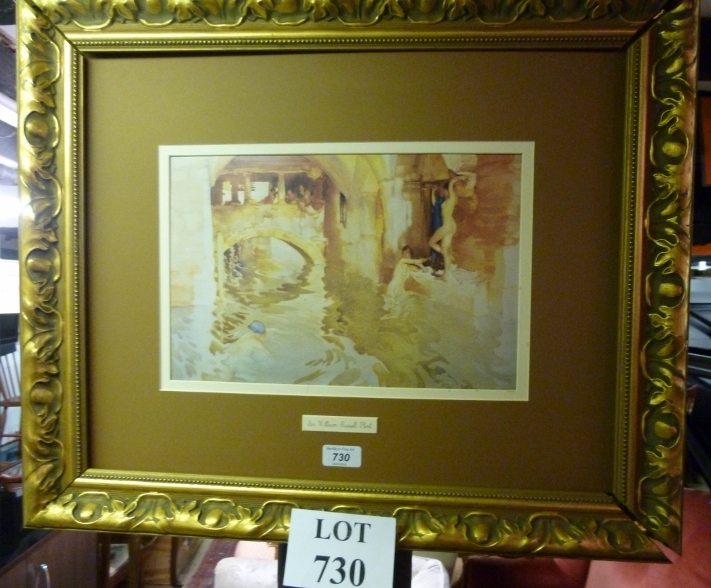 A framed Sir William Russell Flint print