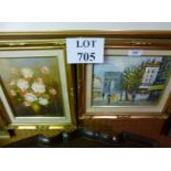 Two gilt framed oil on canvas studies a