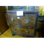 A 19c small bow fronted two drawer chest