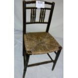 A 19c country rush seated chair est: £20