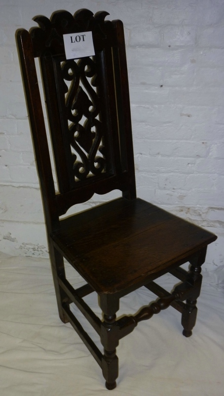 An early 18c oak carved chair c1720 est: