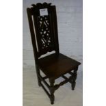 An early 18c oak carved chair c1720 est: