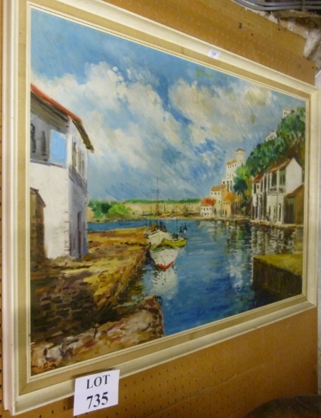 A large framed 20c oil on board continen