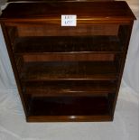 An elm mahogany open bookcase with adjus
