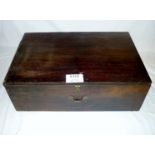 An old wooden lidded trunk (85 cm wide x