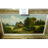 A late 19c oil on canvas lane scene est: