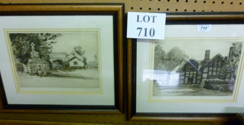 A pair of framed and glazed etchings 'He