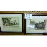 A pair of framed and glazed etchings 'He