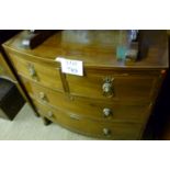 A George III mahogany bow front chest of
