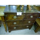 A 19c mahogany chest of two short over t