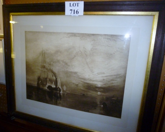 A 19c oak framed and glazed Turner print