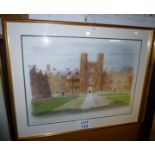 A large framed and glazed watercolour st