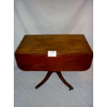 A 19c drop leaf sofa table on four splay