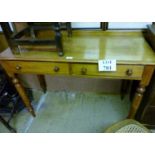 A Victorian satinwood two drawers side t