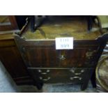 A George III mahogany tray top bedside c