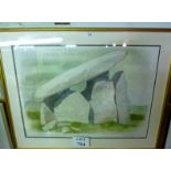 A large framed and glazed watercolour st