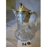 A Portuguese silver plated Claret jug la