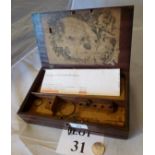 A 19c mahogany artist's box by R Ackerma