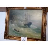 Towoella 20c - A framed oil on canvas ga