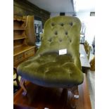 A Victorian ladies chair upholstered in