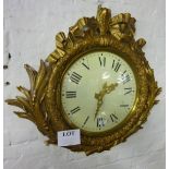 A French gilt wood wall clock c1880 est: