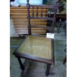A 19c oak chair with cane seat est: £20-