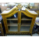 A 19c satinwood arched top display cabin
