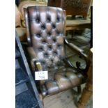 An early-mid 20c library chair upholster