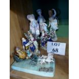 Seven decorative Continental figurines o