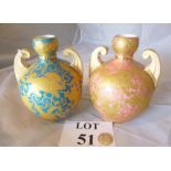 A pair of good quality Crown Derby vases