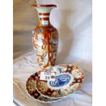 A pair of 19c Imari dishes and a Chinese