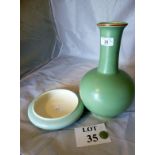 A Celadon glaze bowl and a Celadon vase