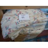 A pair of floral chintz lined curtains 140in x 275in approx and a pleated pelmet est: £30-£50