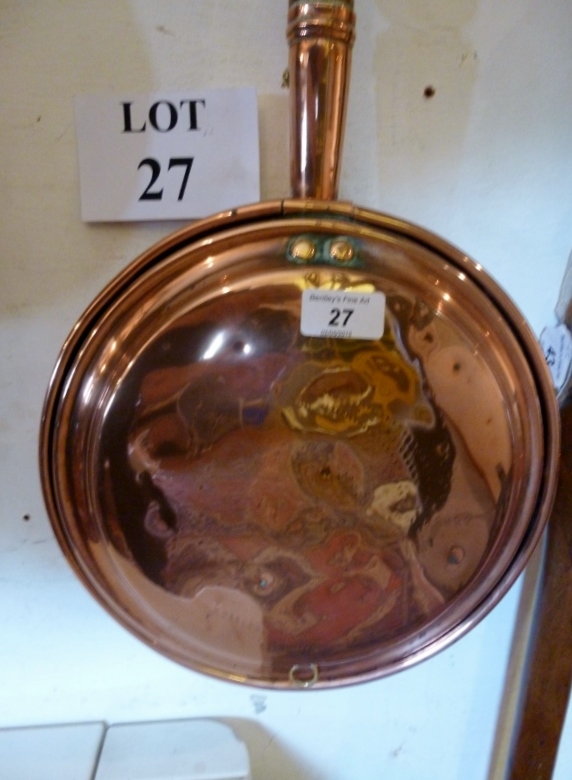 A Victorian copper warming pan est: £30-£50 (C)