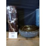 A marble vase and a bowl est: £40-£60 (A1)