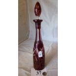 A cranberry glass decanter est: £25-£45 (A1)