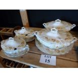 A decorative late Victorian suite of tureens to include two large and two small tureen and three