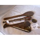 Two sets of opium scales (a/f) and an old paddle est: £25-£45 (B12)