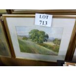 A framed and glazed watercolour study of 'Salvington,